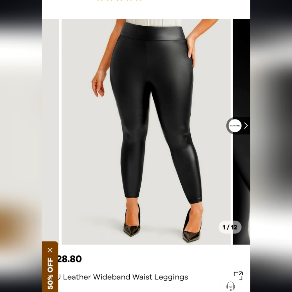 Faux leather leggings size 18-20